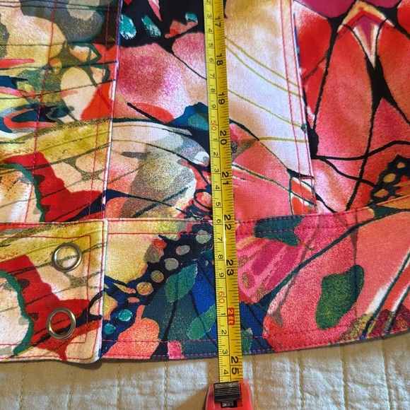 Chico's multi-coloured butterfly print button-up shirt size 0 #fairycore - Picture 5 of 10